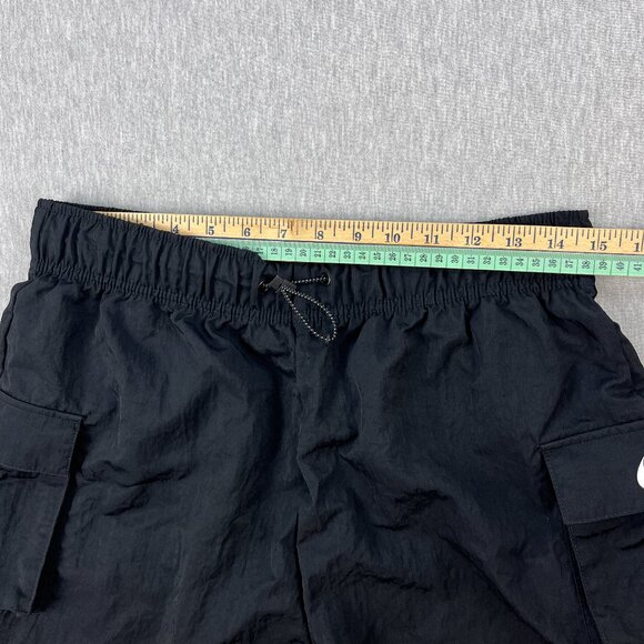 Nike Sportswear Woven High-Rise Shorts Womens M Black Nylon Drawcord Pockets - Picture 9 of 12